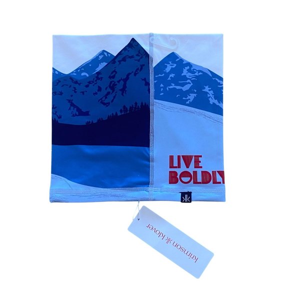 NWT Krimson Klover Illustrated Maple Neck Gaiter "Live Boldly" Blue HTF New - Picture 3 of 9